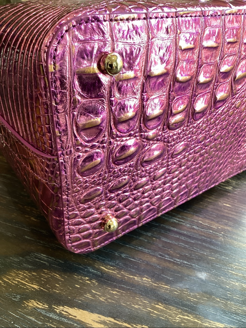 Brahmin Large Duxbury Satchel Bag Opera Melbourne Iridescent Leather $315 Retail - Picture 7 of 11